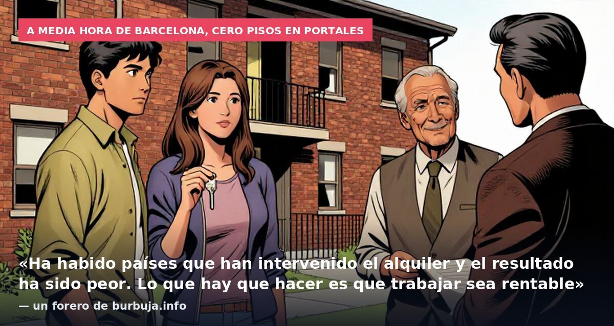 A media hora de Barcelona, cero pisos en portales: «Ha habido países que han intervenido el alquiler y el resultado ha sido peor. Lo que hay que hacer es que trabajar sea rentable» — un forero de burbuja.info