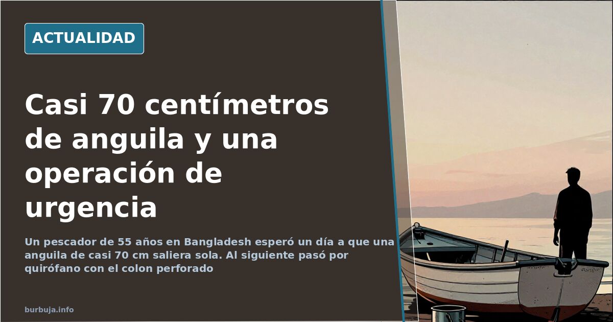 Escena de pesca en Bangladesh, país donde una anguila de casi 70 centímetros le perforó el colon a un pescador