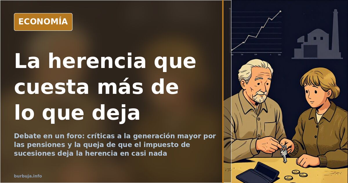 Ilustración editorial sobre la brecha generacional entre los pensionistas y las generaciones más jóvenes en España