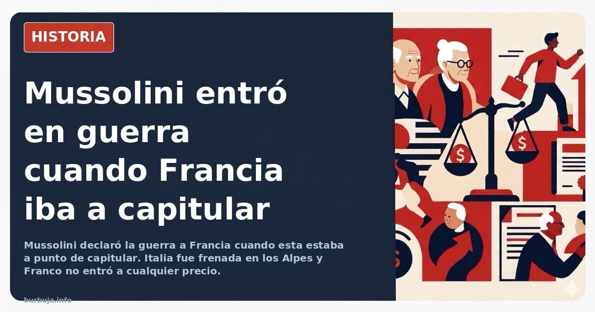Mussolini durante la declaración de guerra a Francia y Gran Bretaña