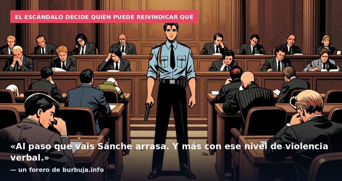 El escándalo decide quién puede reivindicar qué: «Al paso que vais Sánche arrasa. Y más con ese nivel de violencia verbal.» — un forero de burbuja.info