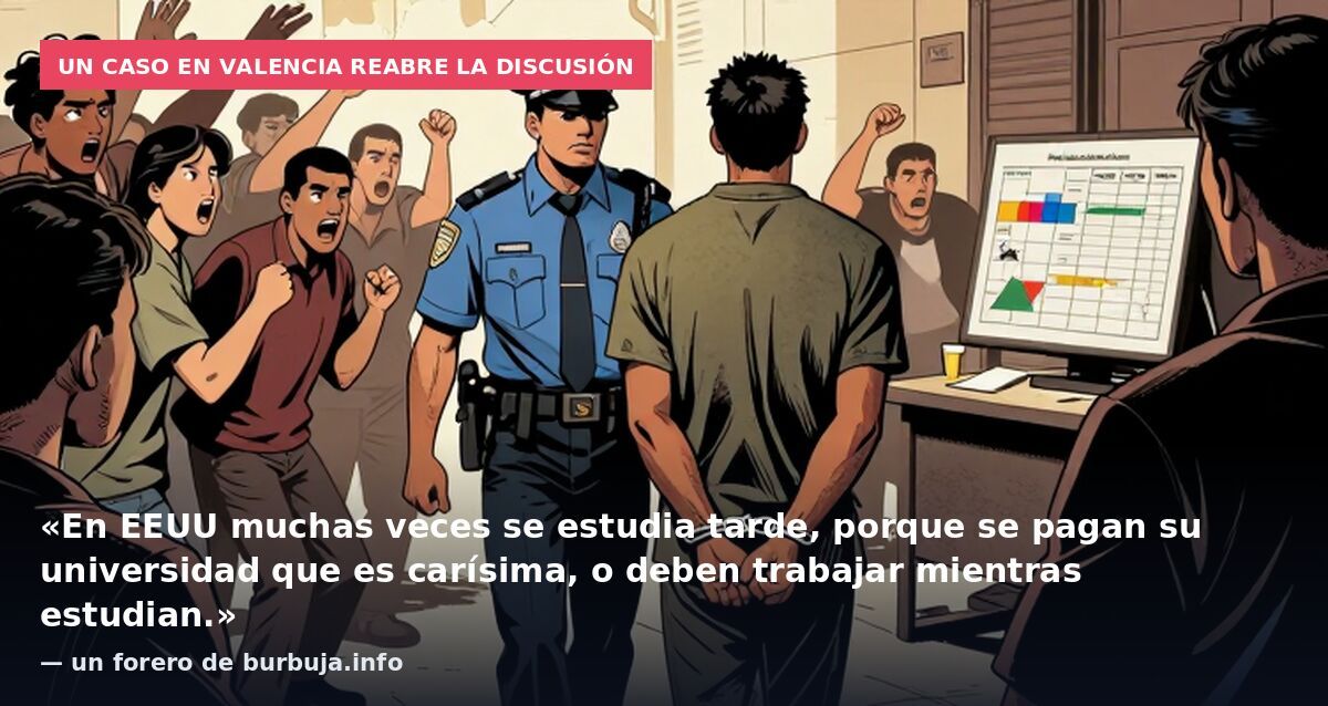 Un caso en Valencia reabre la discusión: «En EEUU muchas veces se estudia tarde, porque se pagan su universidad que es carísima, o deben trabajar mientras estudian.» — un forero de burbuja.info