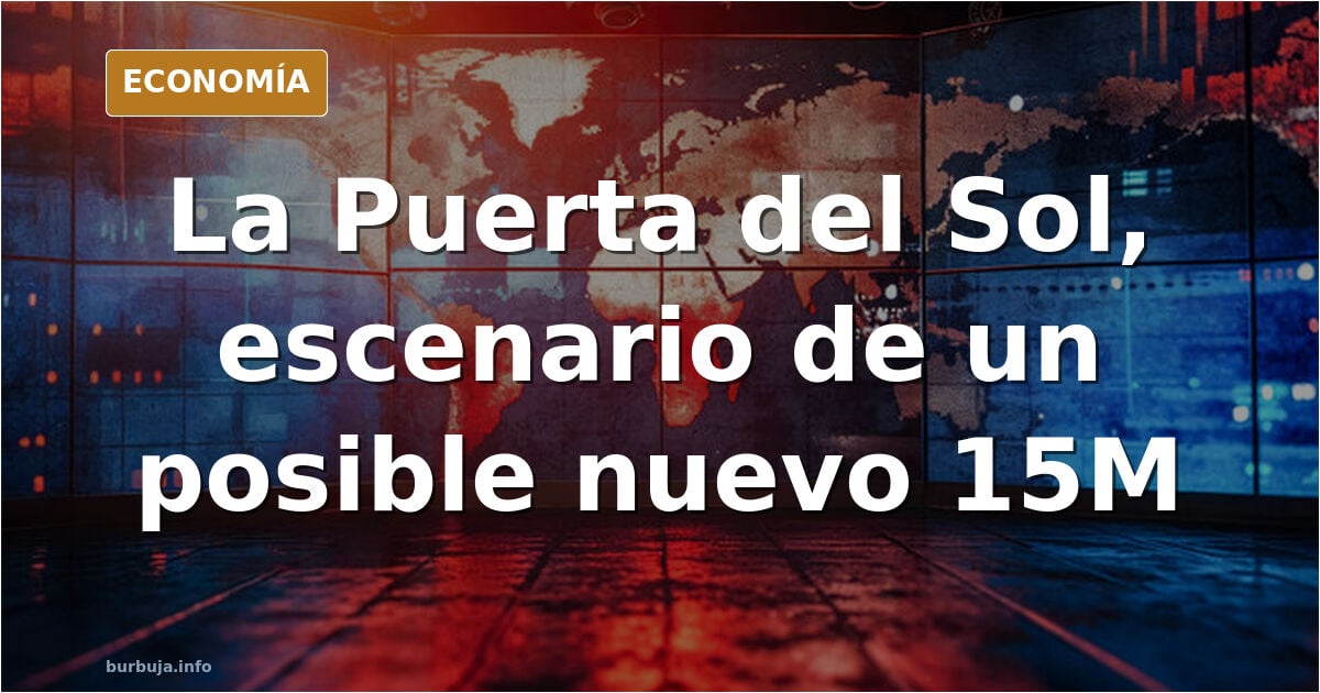 Ilustración editorial de tiendas de campaña en una plaza urbana, símbolo de la acampada con la que se especula para un nuevo 