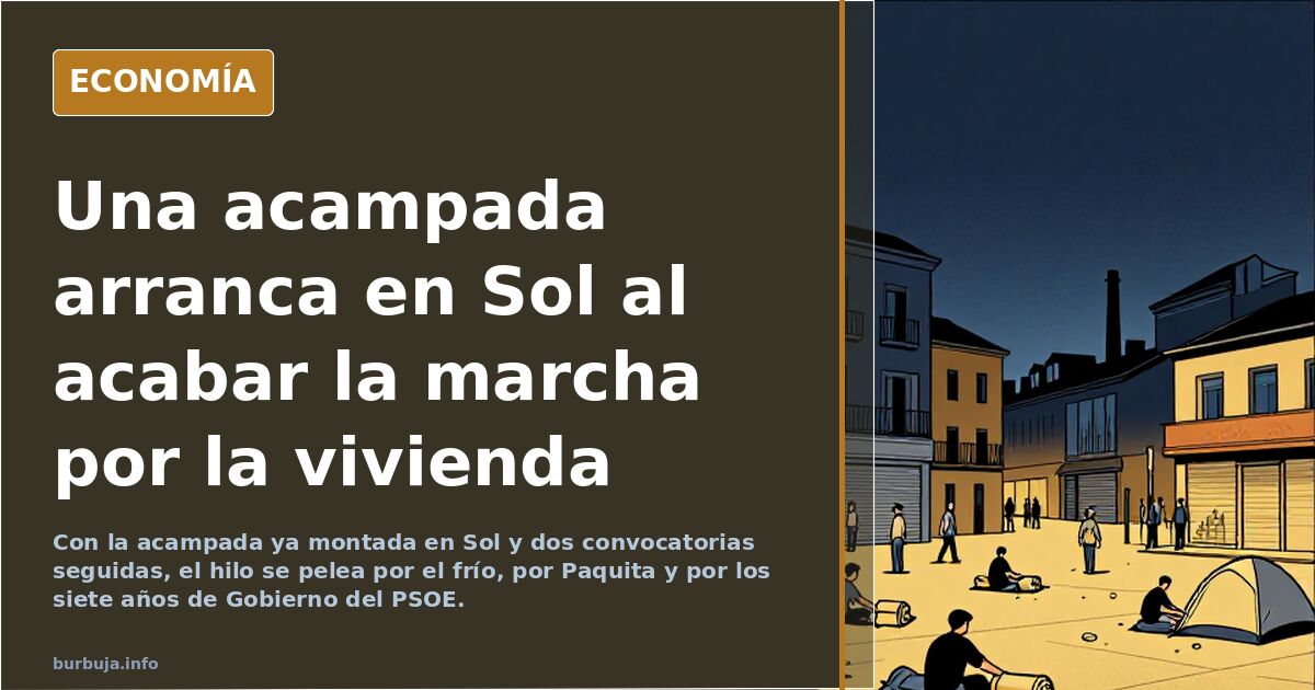 Una acampada arranca en Sol al acabar la marcha por la vivienda