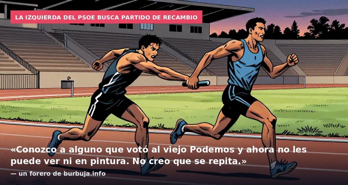 La izquierda del PSOE busca partido de recambio: «Conozco a alguno que votó al viejo Podemos y ahora no les puede ver ni en pintura. No creo que se repita.» — un forero de burbuja.info