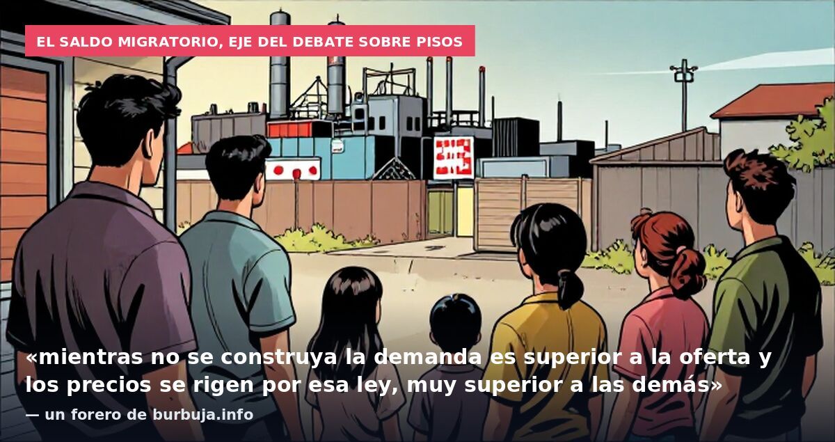 El saldo migratorio, eje del debate sobre pisos: «mientras no se construya la demanda es superior a la oferta y los precios se rigen por esa ley, muy superior a las demás» — un forero de burbuja.info