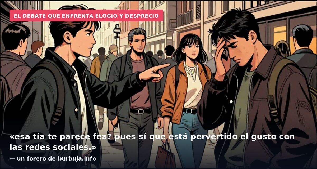 El debate que enfrenta elogio y desprecio: «esa tía te parece fea? pues sí que está pervertido el gusto con las redes sociales.» — un forero de burbuja.info