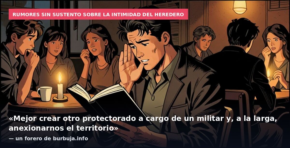 Rumores sin sustento sobre la intimidad del heredero: «Mejor crear otro protectorado a cargo de un militar y, a la larga, anexionarnos el territorio» — un forero de burbuja.info
