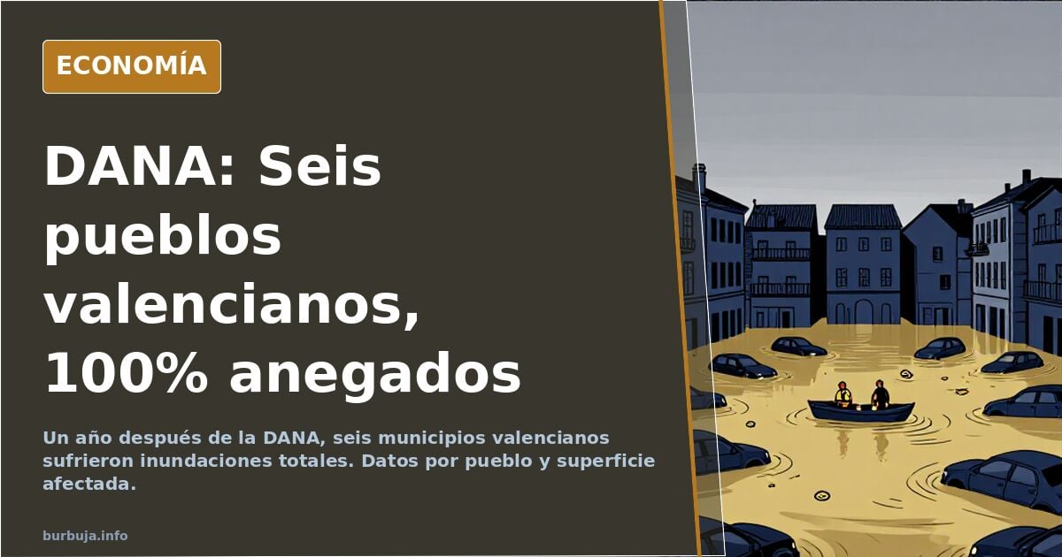 DANA un año despues: en 6 municipios se inundo el 100% del termino. Datos por pueblo