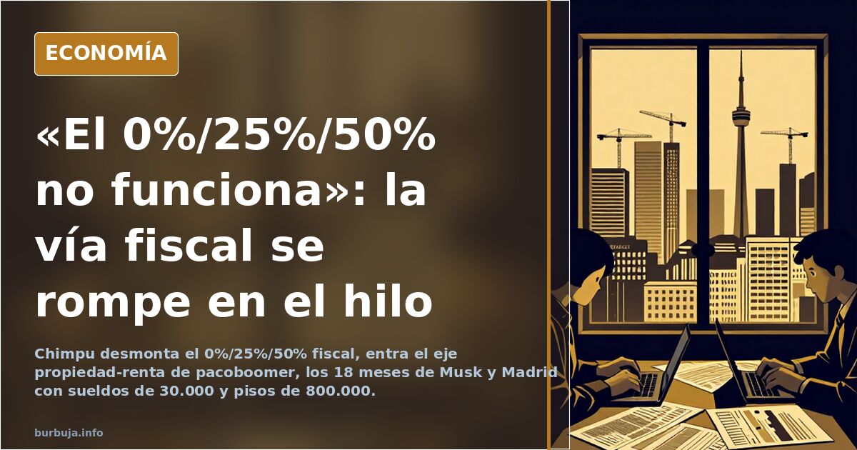 «El 0%/25%/50% no funciona»: la vía fiscal se rompe en el hilo