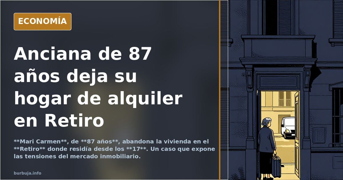 Lo de mar1 Carmen 87 años y 70 años viviendo de alquiler en una casa del Retiro y pagando una renta antigua.