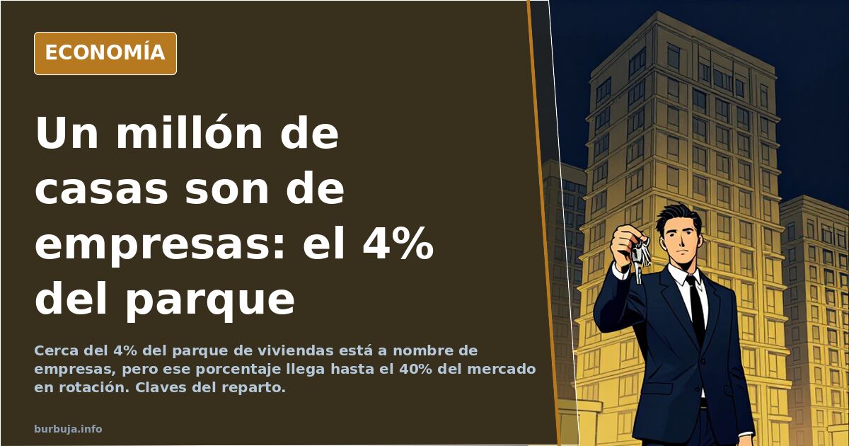 Bloques de viviendas en una ciudad española con fachadas de oficina, ilustrando las viviendas en manos de empresas privadas