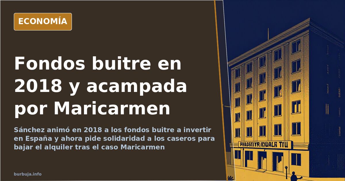 Bloques de viviendas con carteles de alquiler y una pancarta reivindicativa en la Puerta del Sol de Madrid