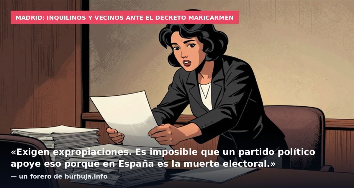 Madrid: inquilinos y vecinos ante el decreto Maricarmen: «Exigen expropiaciones. Es imposible que un partido político apoye eso porque en España es la muerte electoral.» — un forero de burbuja.info