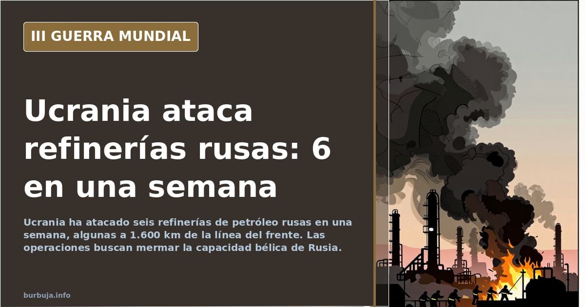Y al séptimo día, descansó: Zelenski le pinta a pilinguin 6 refinerías en una semana.