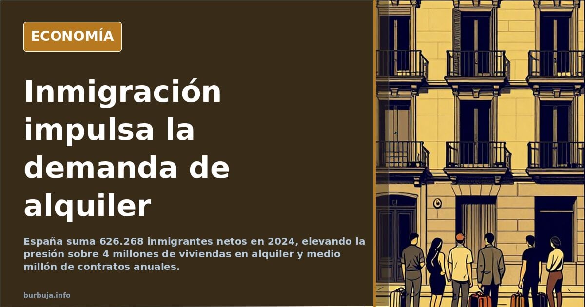 4 millones de viviendas en alquiler residencial, 500.000 nuevos contratos anuales, 600.000 inmi gración neta.