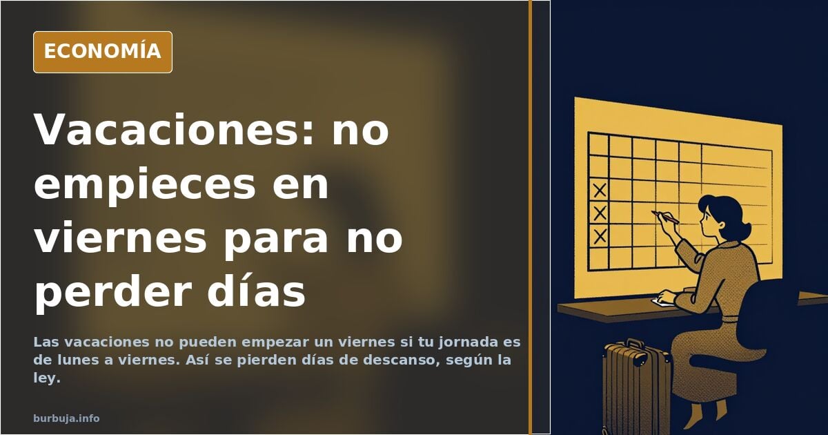 Es oficial: las vacaciones de un trabajador no pueden empezar un viernes porque se pierden días de descanso