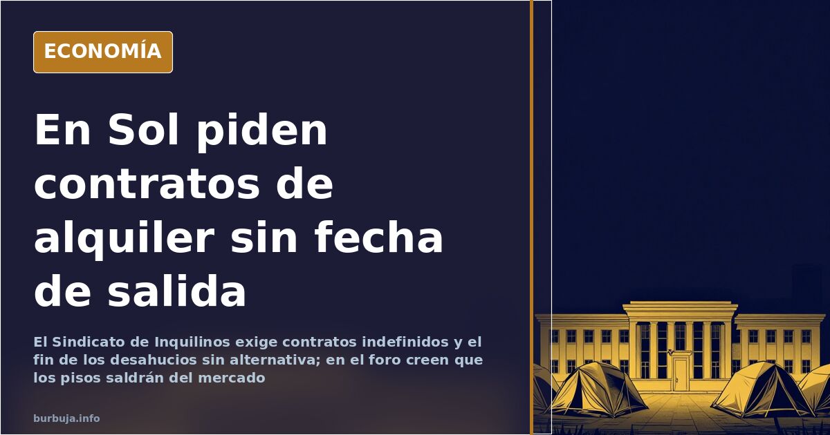 Acampada del Sindicato de Inquilinos en la Puerta del Sol de Madrid
