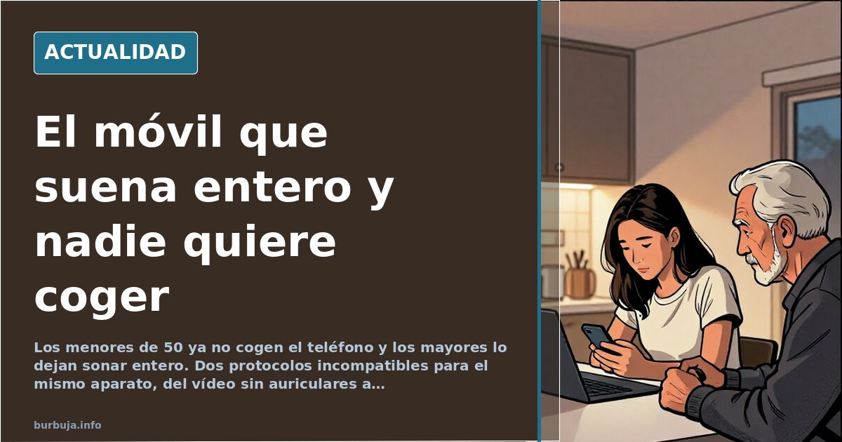 Un teléfono móvil antiguo con tono de llamada alto sobre una mesa de bar, junto a una taza, mientras al fondo se ve una terra