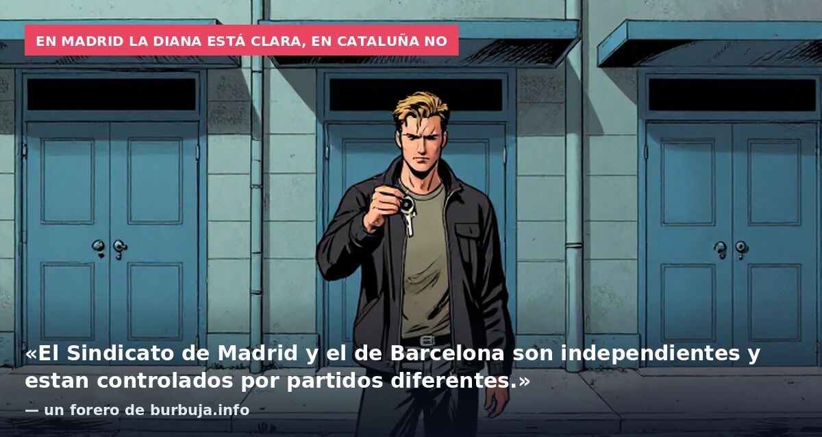 En Madrid la diana está clara, en Cataluña no: «El Sindicato de Madrid y el de Barcelona son independientes y estan controlados por partidos diferentes.» — un forero de burbuja.info