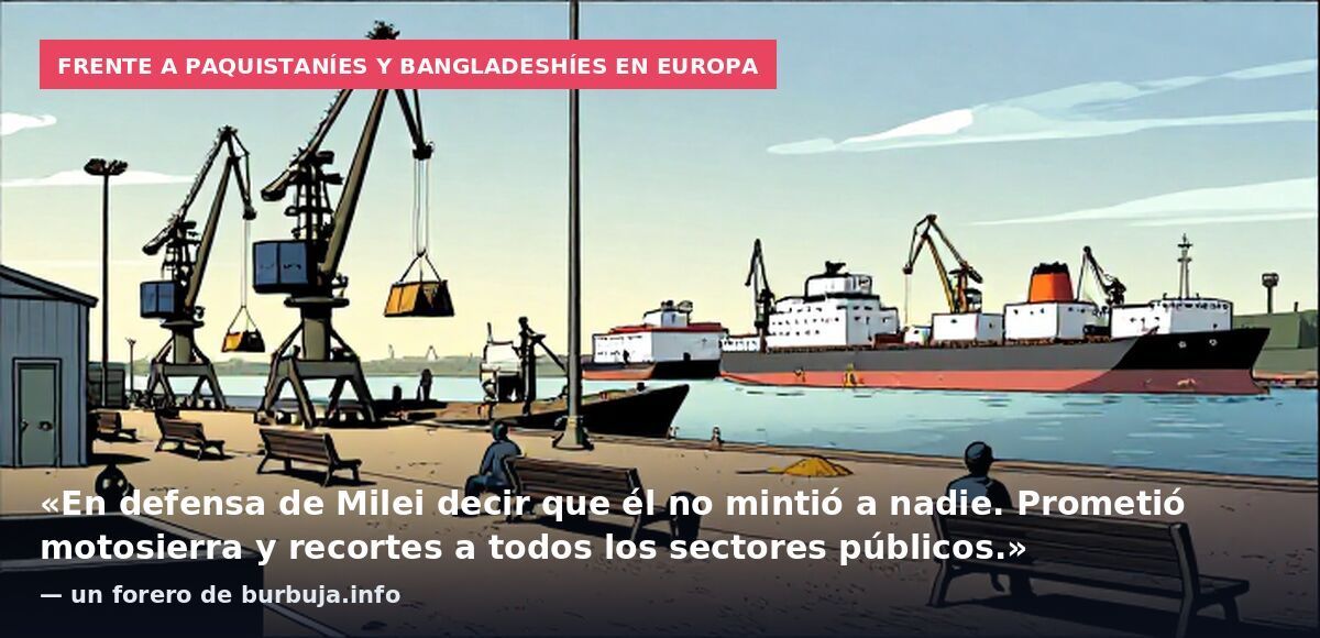 Frente a paquistaníes y bangladeshíes en Europa: «En defensa de Milei decir que él no mintió a nadie. Prometió motosierra y recortes a todos los sectores públicos.» — un forero de burbuja.info