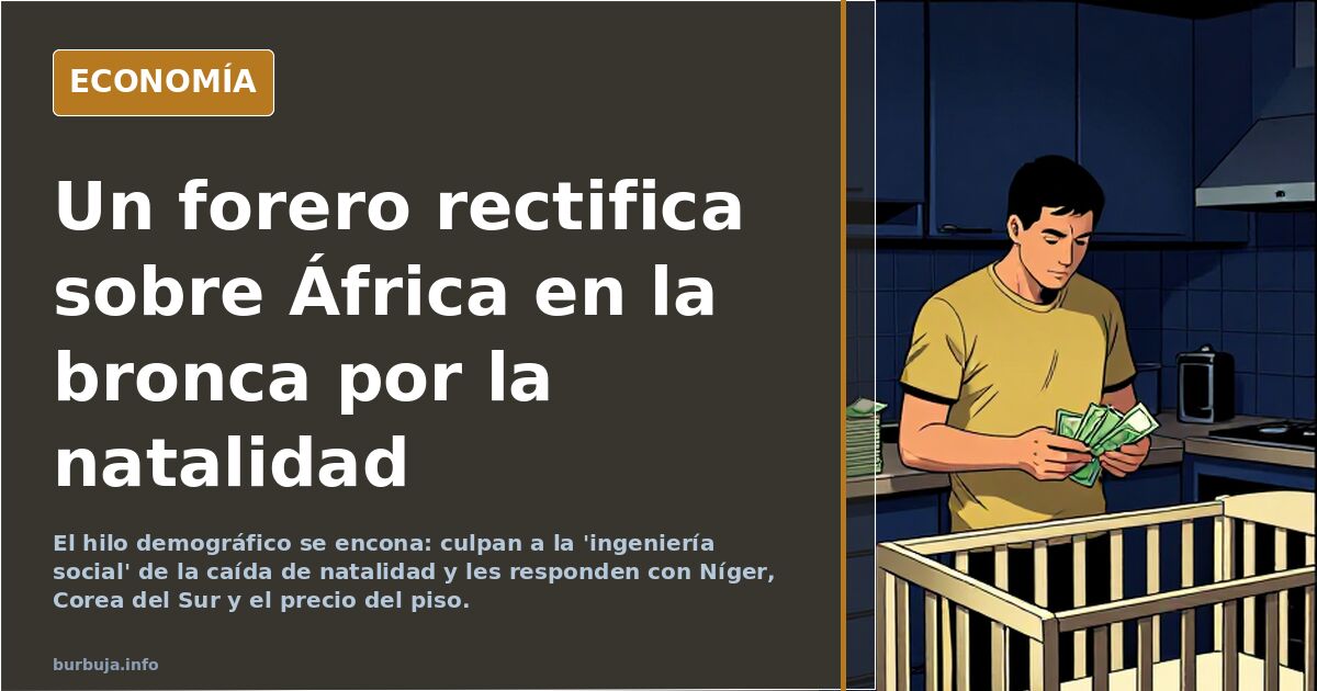 Un forero rectifica sobre África en la bronca por la natalidad