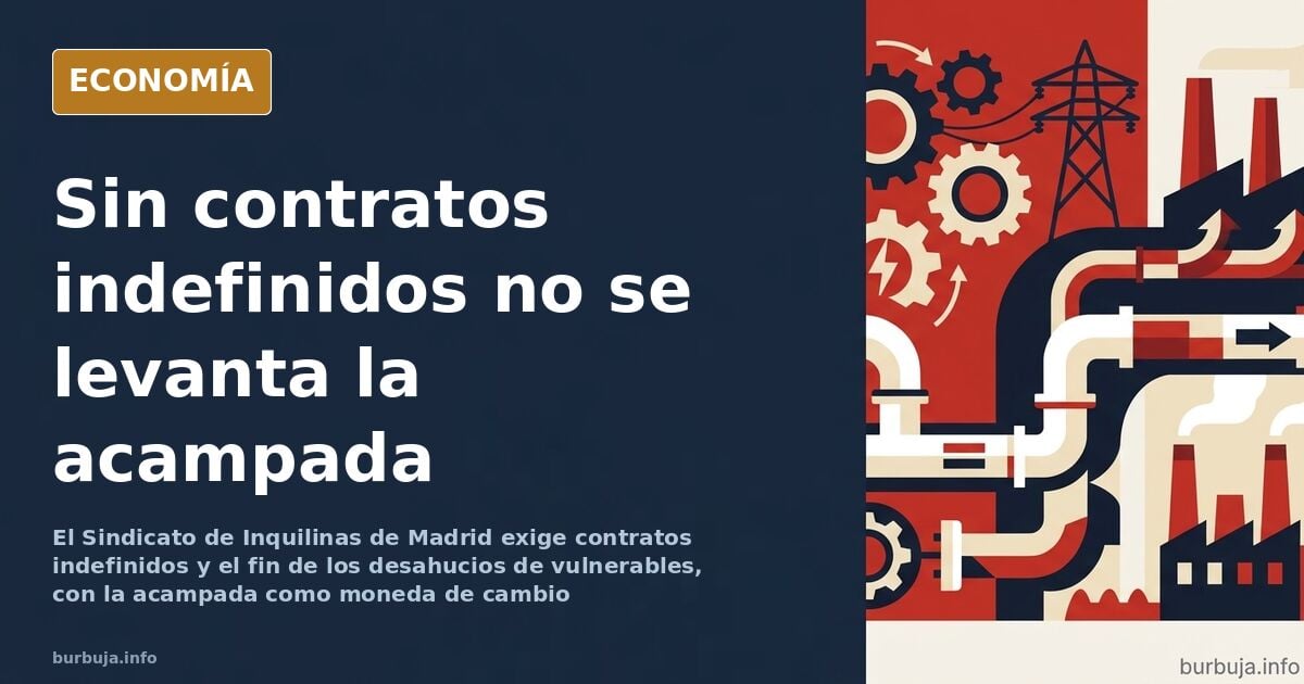 Acampada de inquilinas por contratos indefinidos y rentas congeladas en Madrid