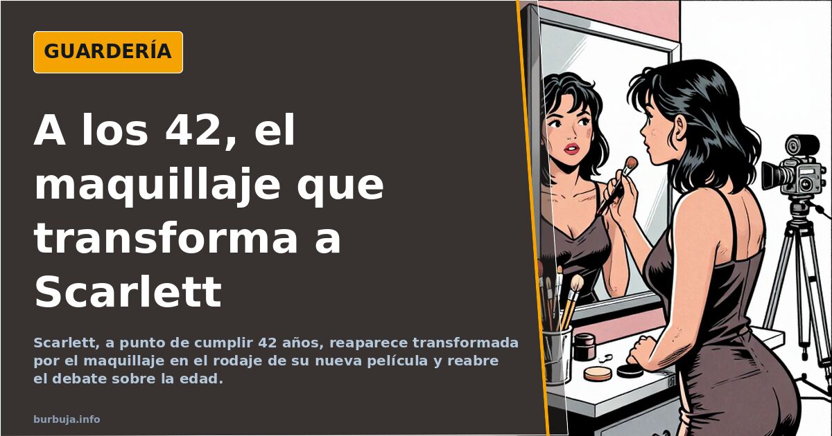 Retrato de Scarlett con maquillaje y estilismo durante el rodaje de su nueva película a punto de cumplir 42 años