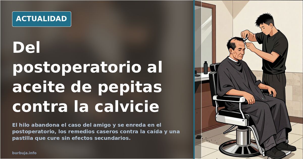 Del postoperatorio al aceite de pepitas contra la calvicie