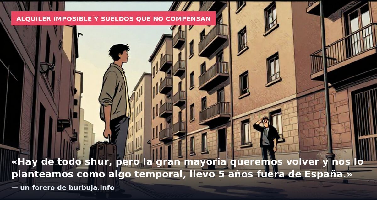 Alquiler imposible y sueldos que no compensan: «Hay de todo shur, pero la gran mayoria queremos volver y nos lo planteamos como algo temporal, llevo 5 años fuera de España.» — un forero de burbuja.info