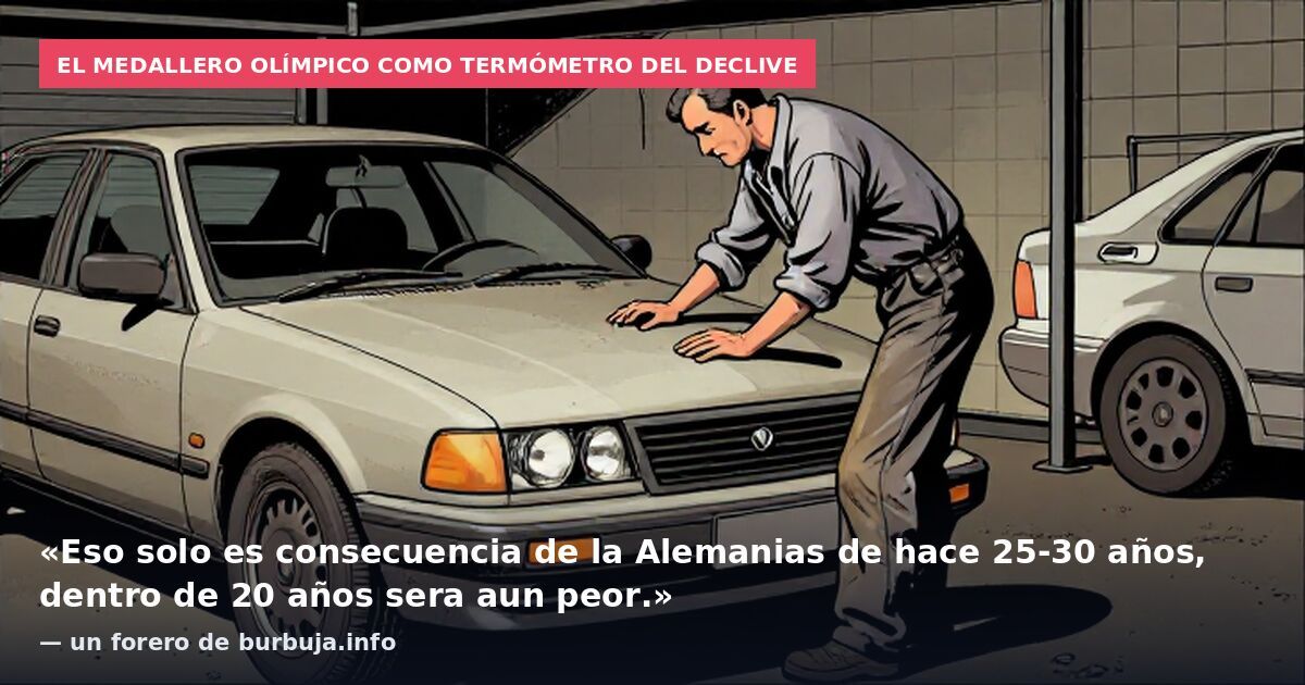 El medallero olímpico como termómetro del declive: «Eso solo es consecuencia de la Alemanias de hace 25-30 años, dentro de 20 años sera aun peor.» — un forero de burbuja.info