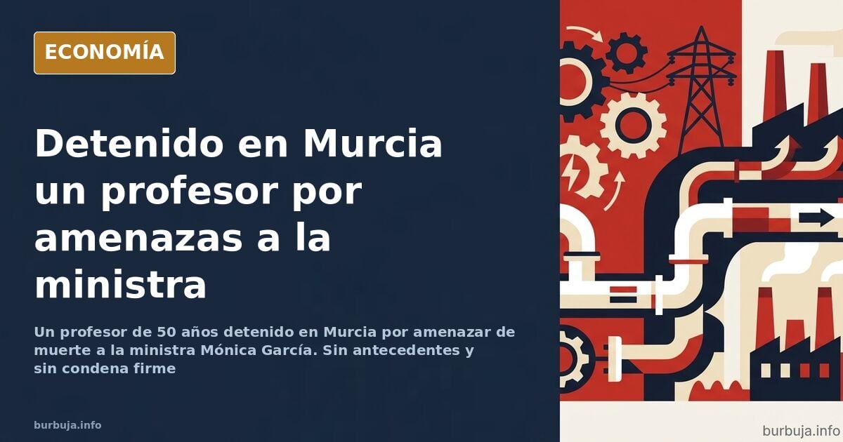 Ilustración editorial de un aula de instituto vacía junto a un teléfono, tras la detención de un profesor en Murcia