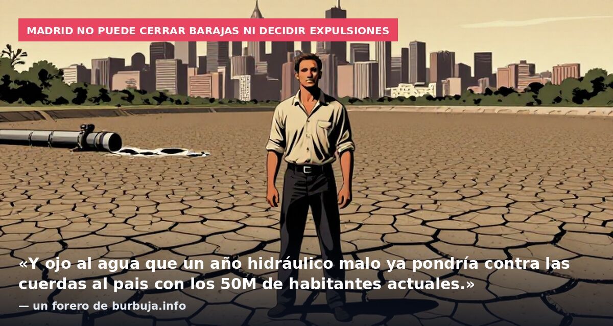 Madrid no puede cerrar Barajas ni decidir expulsiones: «Y ojo al agua que un año hidráulico malo ya pondría contra las cuerdas al pais con los 50M de habitantes actuales.» — un forero de burbuja.info