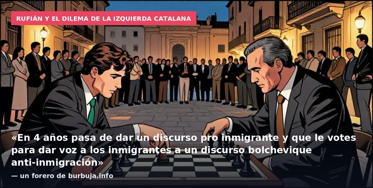 Rufián y el dilema de la izquierda catalana: «En 4 años pasa de dar un discurso pro inmigrante y que le votes para dar voz a los inmigrantes a un discurso bolchevique anti-inmigración» — un forero de burbuja.info