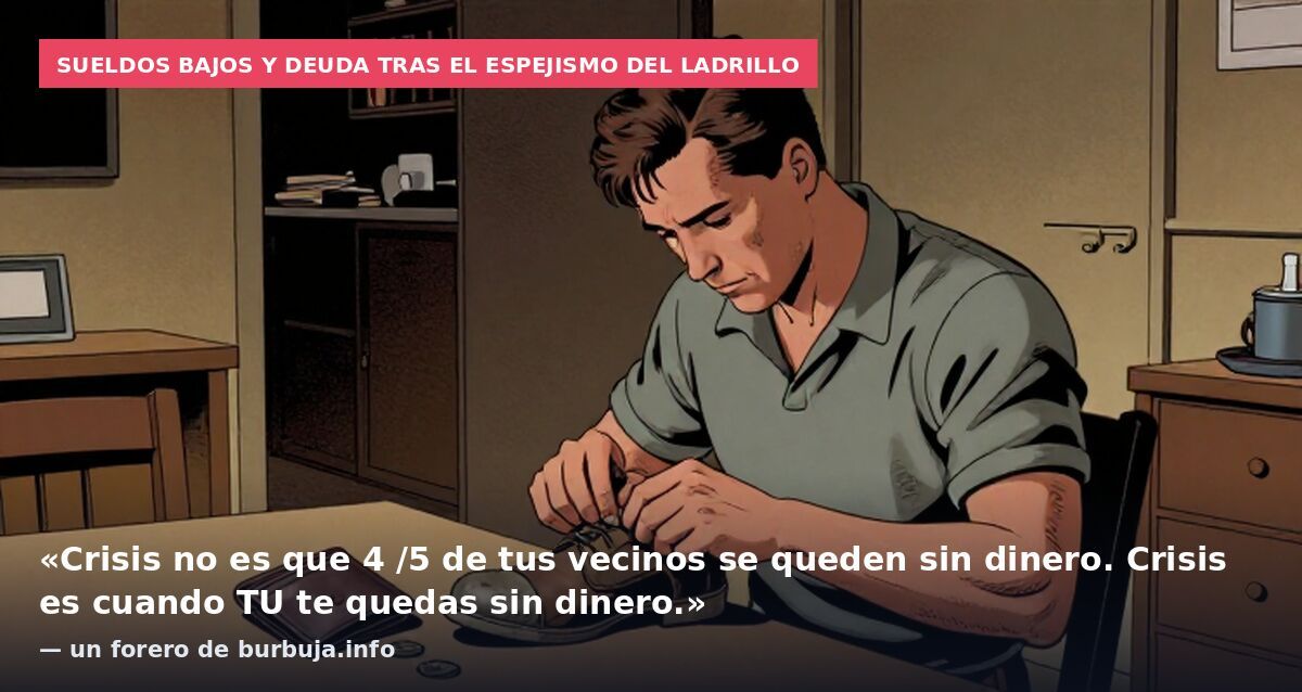 Sueldos bajos y deuda tras el espejismo del ladrillo: «Crisis no es que 4 /5 de tus vecinos se queden sin dinero. Crisis es cuando TU te quedas sin dinero.» — un forero de burbuja.info