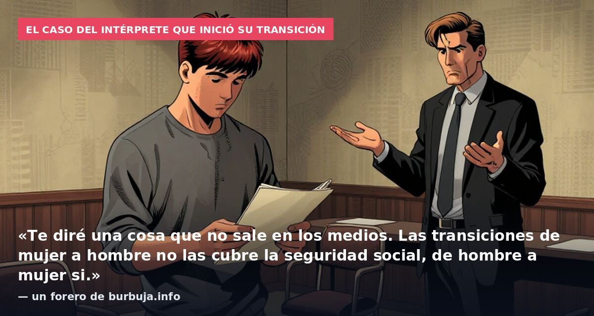 El caso del intérprete que inició su transición: «Te diré una cosa que no sale en los medios. Las transiciones de mujer a hombre no las cubre la seguridad social, de hombre a mujer si.» — un forero de burbuja.info