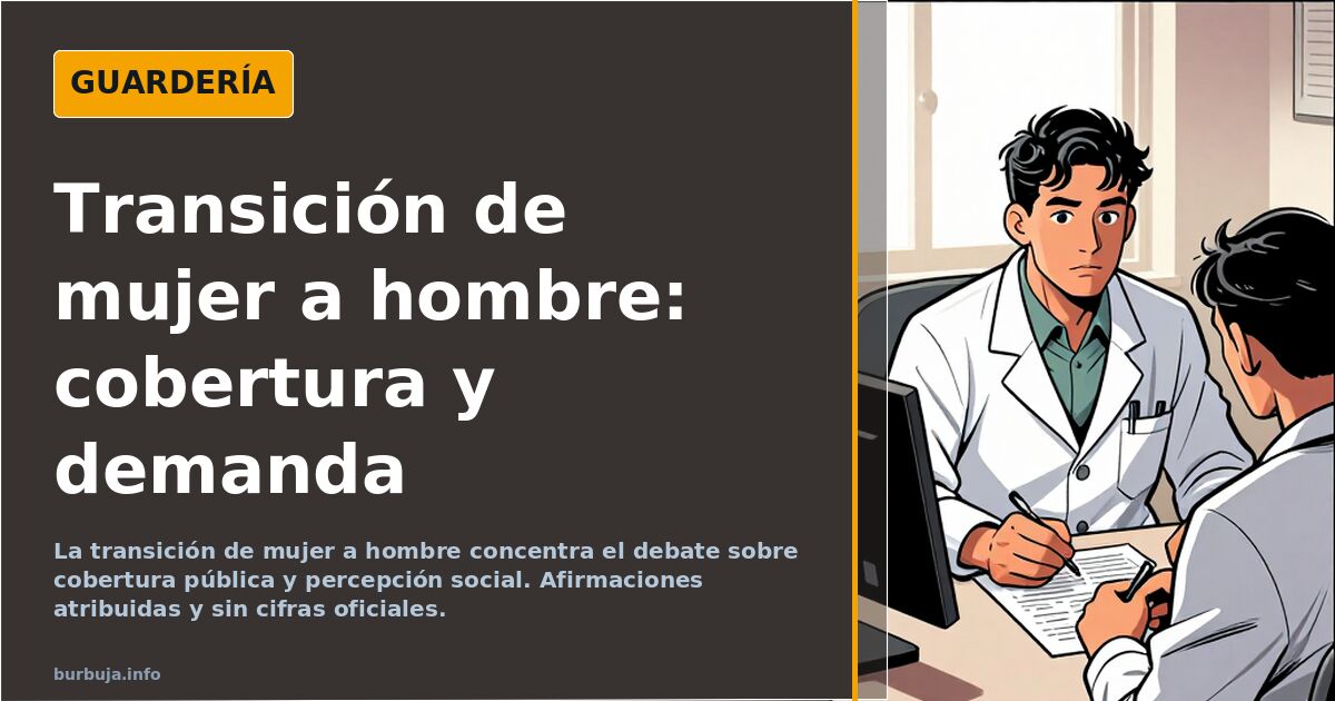 Ilustración de dos siluetas frente a un espejo con un expediente sanitario en la mano, sobre la transición de mujer a hombre