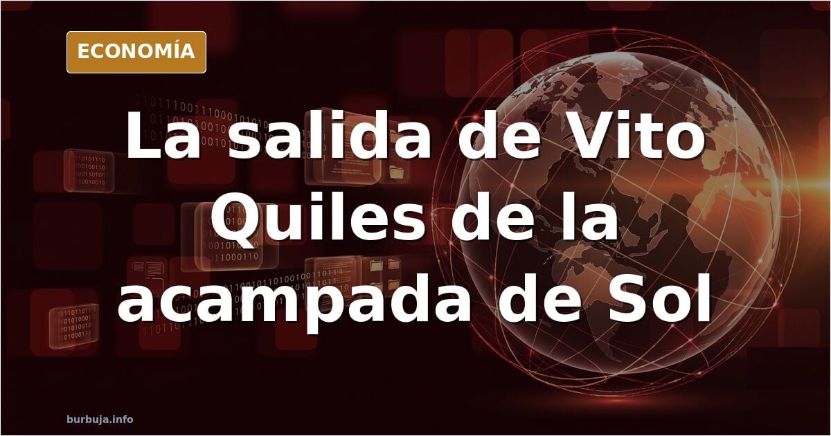 Escoltas acompañando a Vito Quiles entre la multitud en la plaza de Sol durante la tensión con la acampada