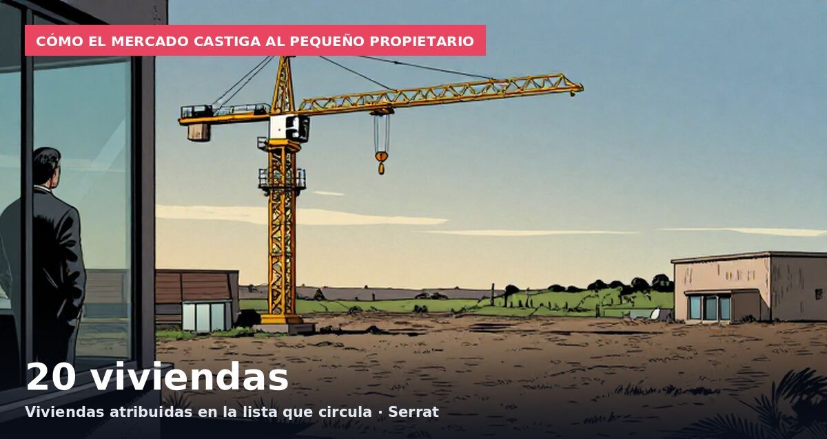 Cómo el mercado castiga al pequeño propietario: 20 viviendas Viviendas atribuidas en la lista que circula · Serrat