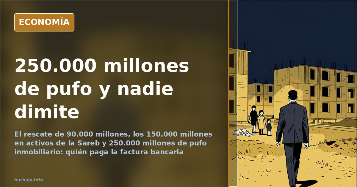Ilustración editorial sobre el rescate bancario español, la Sareb y los activos inmobiliarios tóxicos