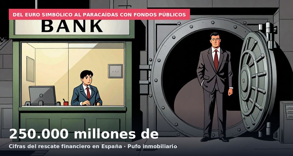 Del euro simbólico al paracaídas con fondos públicos: 250.000 millones de  Cifras del rescate financiero en España · Pufo inmobiliario