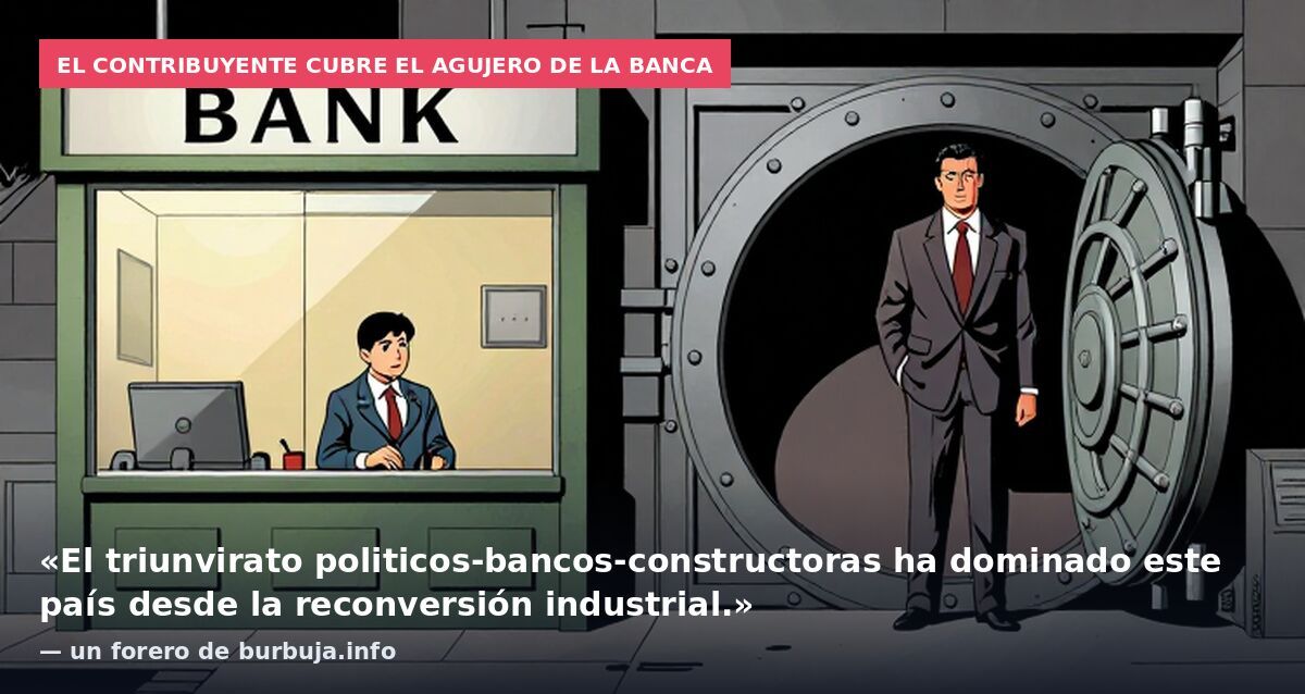 El contribuyente cubre el agujero de la banca: «El triunvirato politicos-bancos-constructoras ha dominado este país desde la reconversión industrial.» — un forero de burbuja.info