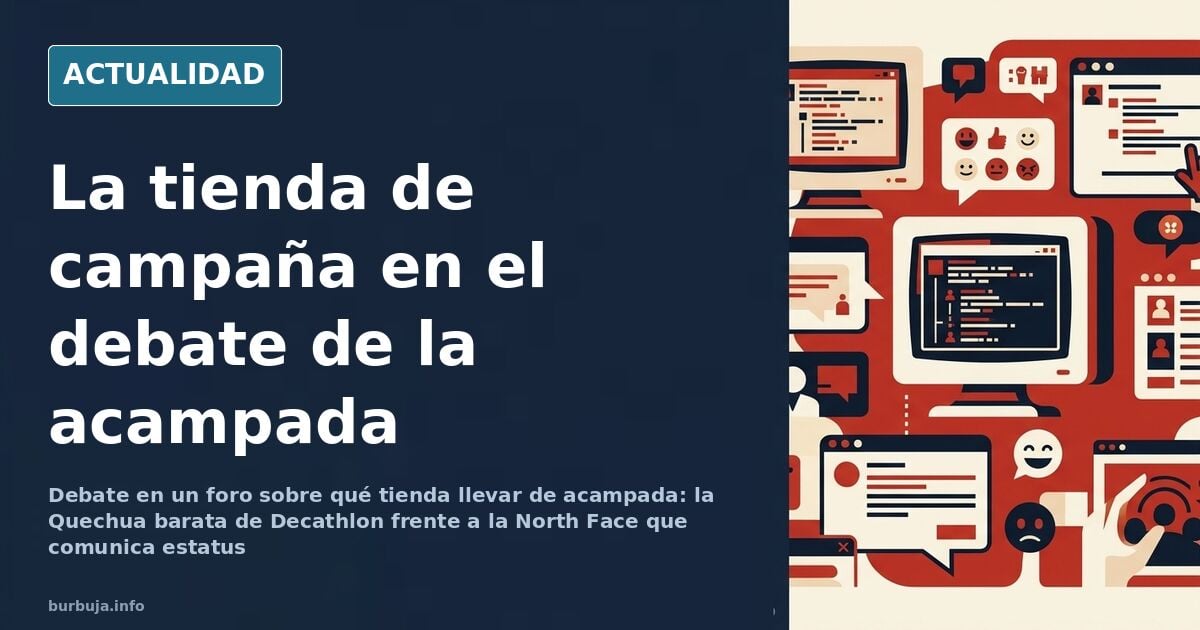 Varias tiendas de campaña montadas al atardecer, con una Quechua de Decathlon en primer plano