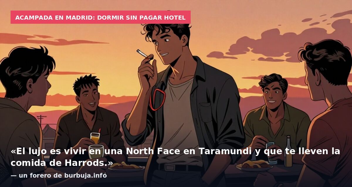 Acampada en Madrid: dormir sin pagar hotel: «El lujo es vivir en una North Face en Taramundi y que te lleven la comida de Harrods.» — un forero de burbuja.info