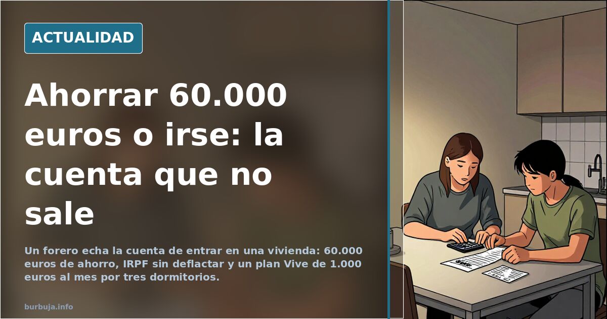 Ahorrar 60.000 euros o irse: la cuenta que no sale