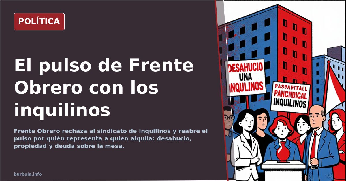 Ilustración editorial de un desahucio en tonos rojos y azules