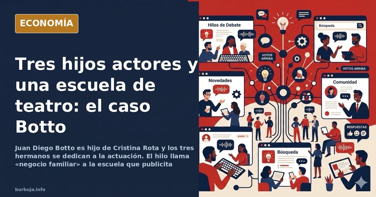 Entrada de una escuela de teatro con un cartel de matrículas abiertas