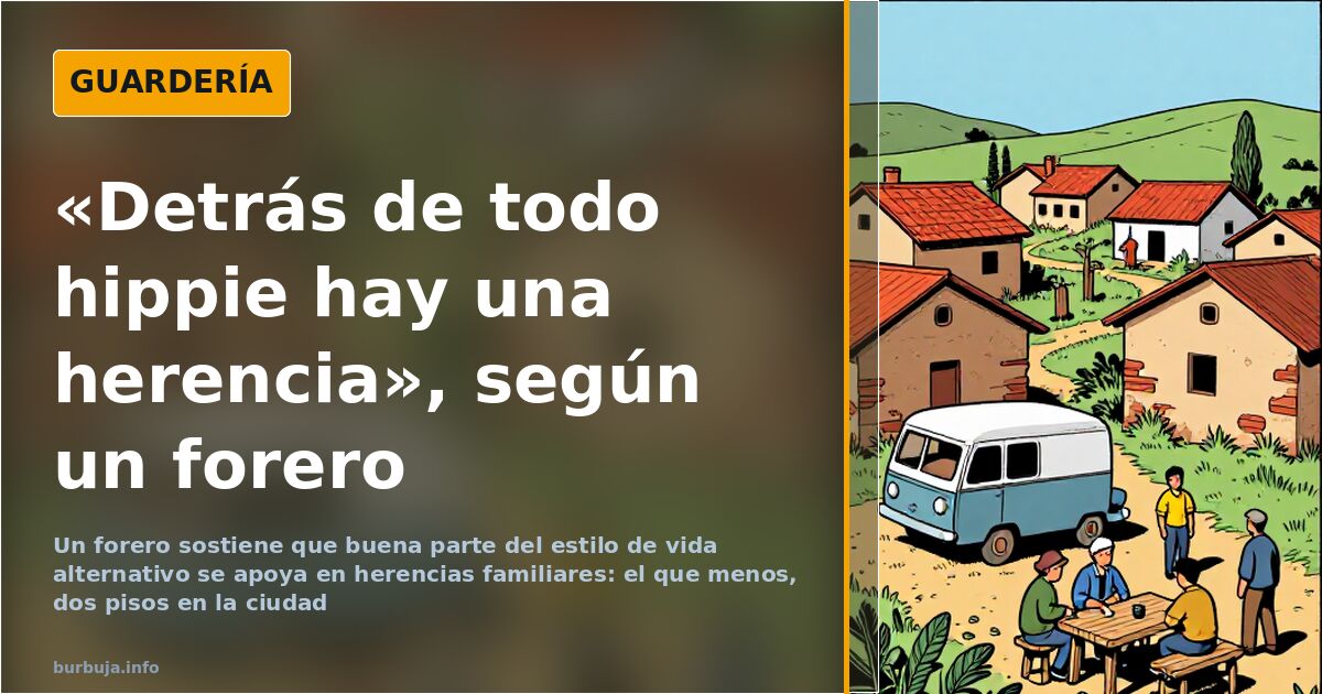 Ilustración de una comuna rural con casas humildes y huerto, en un artículo sobre el problema de la vivienda