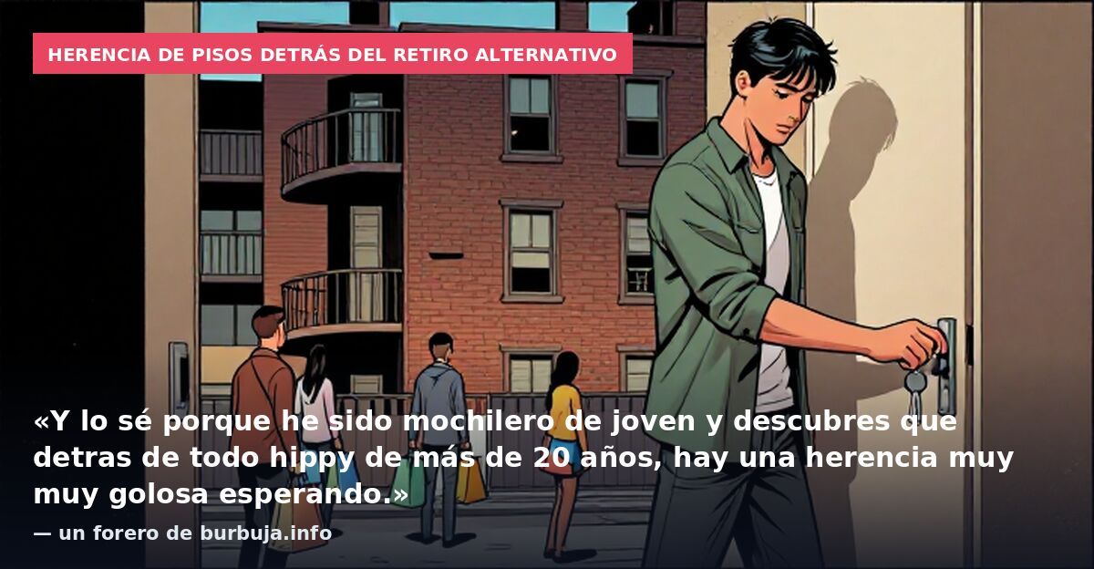 Herencia de pisos detrás del retiro alternativo: «Y lo sé porque he sido mochilero de joven y descubres que detras de todo hippy de más de 20 años, hay una herencia muy muy golosa esperando.» — un forero de burbuja.info