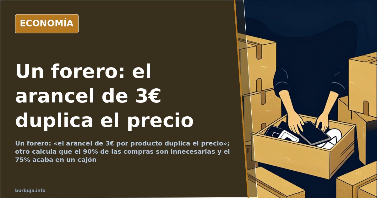Paquetes apilados y una pantalla de seguimiento de envíos, metáfora de los aranceles a Aliexpress y el consumo barato